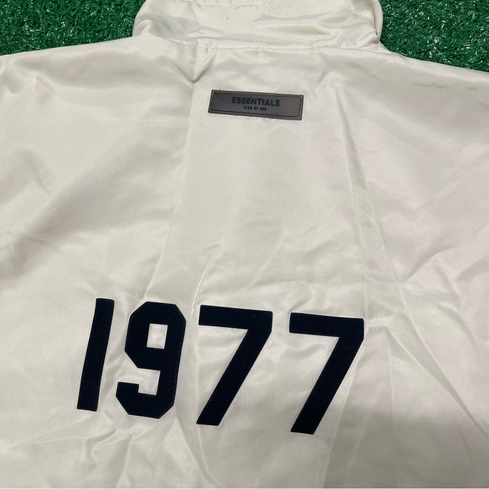 Fear Of God Essential cream Jacket with Black 1977 Design